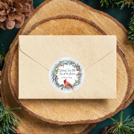 Adesivo Woodland Christmas Wreath, Cardinal, Snowflakes