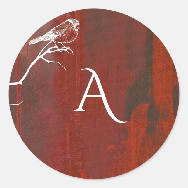 Adesivo Woodland cria pássaro monograma (Frente)