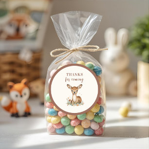 Adesivo Woodland Deer Birthday Rustic Obrigados para o Fut