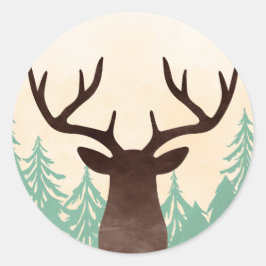 Adesivo Woodland Deer Mint Green Brown Envelope Seals