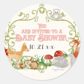 Adesivo Woodland Fairy Tale Baby Shower Cards