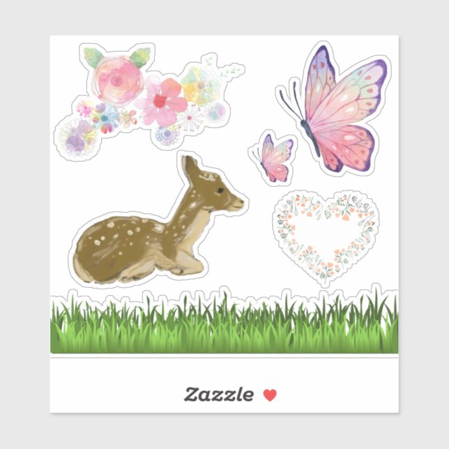 Adesivo Woodland Floral Butterflies Scrapbook Stickers (Folha)