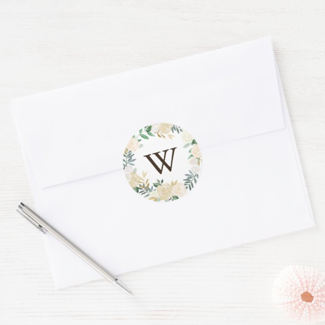 Adesivo Woodland Floral Wreath Obrigado Vinheiros (Envelope)