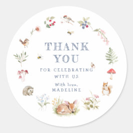 Adesivo Woodland Forest Animals Thank You Sticker