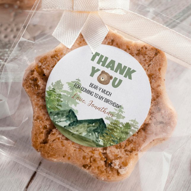 Adesivo Woodland Forest Bear Birthday (Criador carregado)