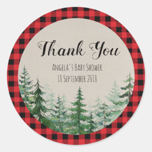 Adesivo Woodland Forest Lumberjack Obrigado Sticker