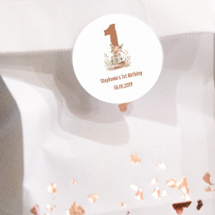 Adesivo Woodland Fox Lendo um primeiro aniversario de Livr