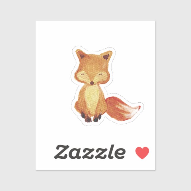 Adesivo Woodland Fox Watercolor (Folha)