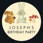 Adesivo Woodland Friends Birthday Sticker<br><div class="desc">Produtos correspondentes na loja Paper Love Design!</div>