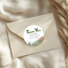 Adesivo Woodland Mushroom & Fern Baby Shower Thank You