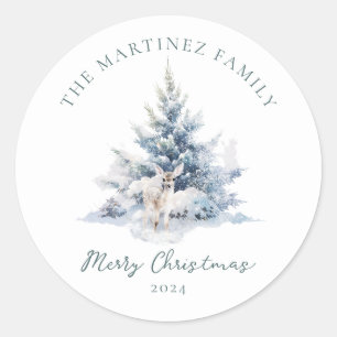 Adesivo Woodland Pine Forest Deer Feliz Natal