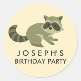 Adesivo Woodland Raccoon Birthday Sticker