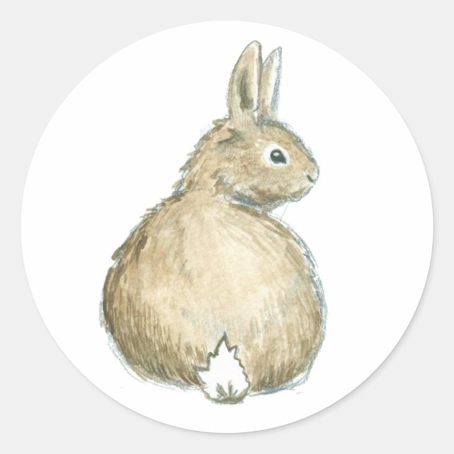 Adesivo Woodland Watercolor Bunny Rabbit Stickers (Frente)