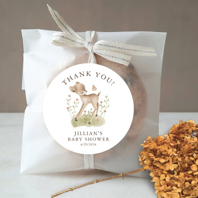 Adesivo Woodland Wonder Deer Classic Round Sticker (Criador carregado)