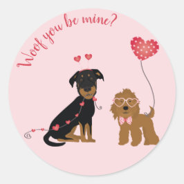 Adesivo Woof You Be Mine Namorados Dogs