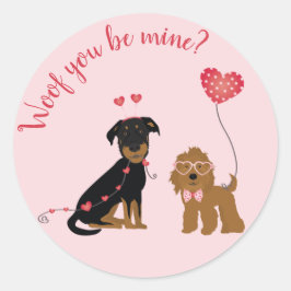 Adesivo Woof You Be Mine Namorados Dogs