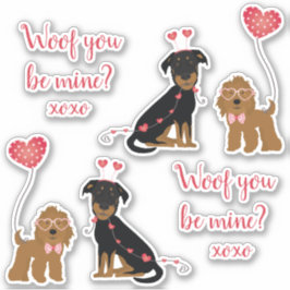 Adesivo Woof You Be Mine Namorados Dogs