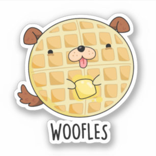 Adesivo Woofles Funny Doggy Waffle Pun