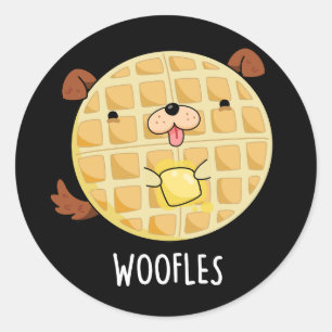 Adesivo Woofles Funny Doggy Waffle Pun Dark BG