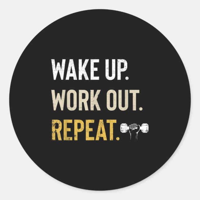 Adesivo Workou Wake Up Insrational And Motivational Gym Gi (Frente)