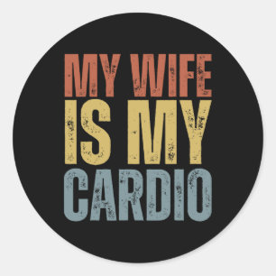 Adesivo Workout Gym Malhação Minha Esposa É Meu Cardio