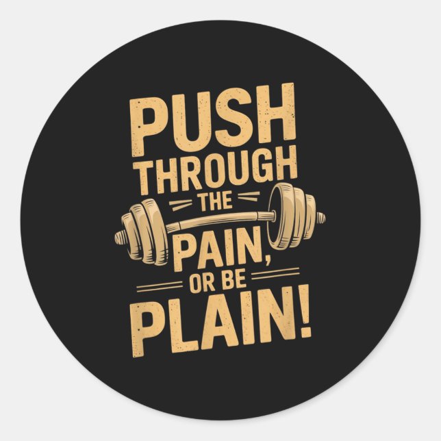Adesivo Workout Motivation Quote - Puhrough The Pain  (Frente)