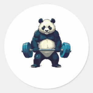 Adesivo Workout Panda Deadlifter Engraçado Tee Gym Levanta