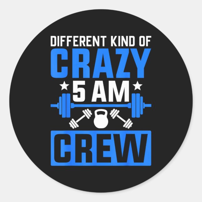 Adesivo Workout Squad 5am Crew Funny Gym Quote  (Frente)