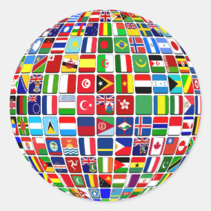 Adesivo World Flags Globe, Internacional,