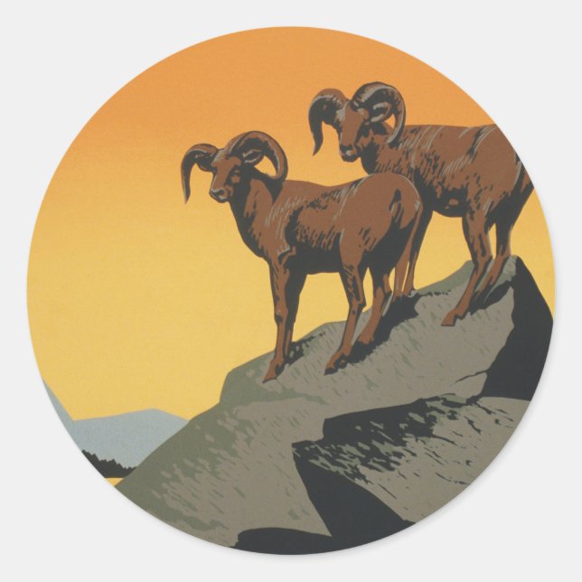 Adesivo WPA Vintage National Parks Willife Viagem (Frente)