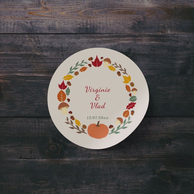 Adesivo Wreath & Casamento outono Sticker (Fall Wedding Sticker)