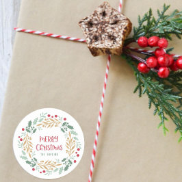 Adesivo Wreath e Script de Natal | Feliz Natal