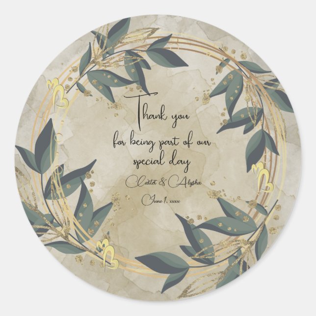 Adesivo Wreath Olive Personalizada (Frente)