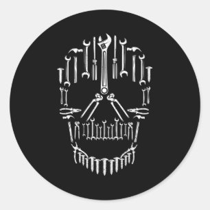 Adesivo Wrench e Hammer Tools Skull Mechanic H