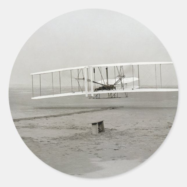 Adesivo Wright Brothers Flyer First Plane Flight Aviation (Frente)