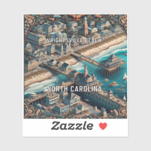Adesivo Wright tsville Beach North Carolina 3 Inch Vinyl S