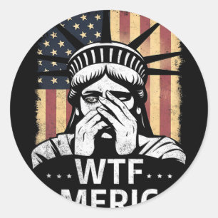 Adesivo Wtf América Anti-trump EUA Política E Democracia