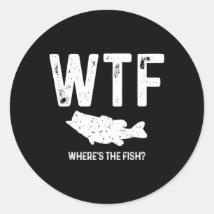 Adesivo Wtf Onde Está O Peixe Largemouth B Engraçado Gi
