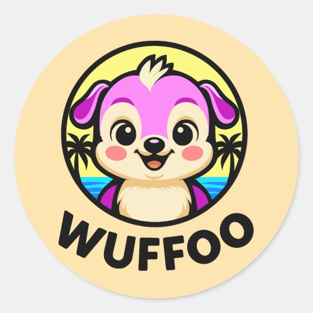 Adesivo Wuffoo Adventures Cute Kawaii Puppy animation  (Frente)