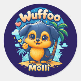 Adesivo Wuffoo Molli Cachorrinho Fofo Kawaii Ilha Tropical