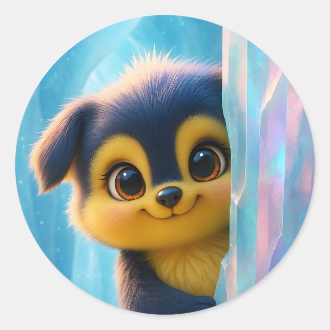 Adesivo Wuffoo Molli Fofa Kawaii Cachorrinho Caverna de ge (Frente)