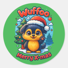 Adesivo Wuffoo Molli Merry Natal Kawaii 3D Feriado