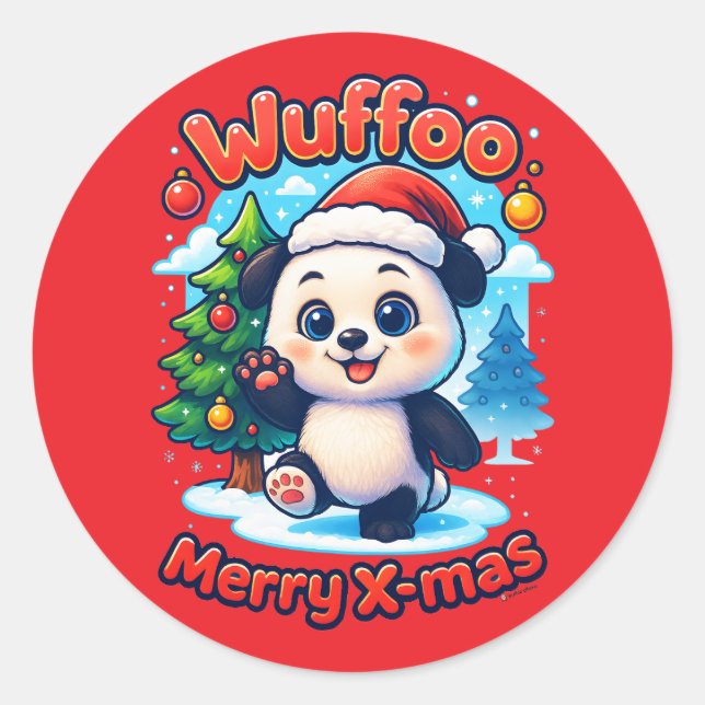 Adesivo Wuffoo Poppi Merry X-mas Kawaii 3D Holiday (Frente)