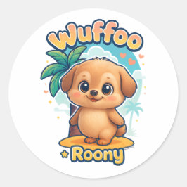 Adesivo Wuffoo Roony Cute Kawaii Puppy Tropical stickers