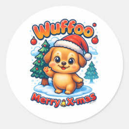 Adesivo Wuffoo Roony Feliz Natal Kawaii 3D Feriado