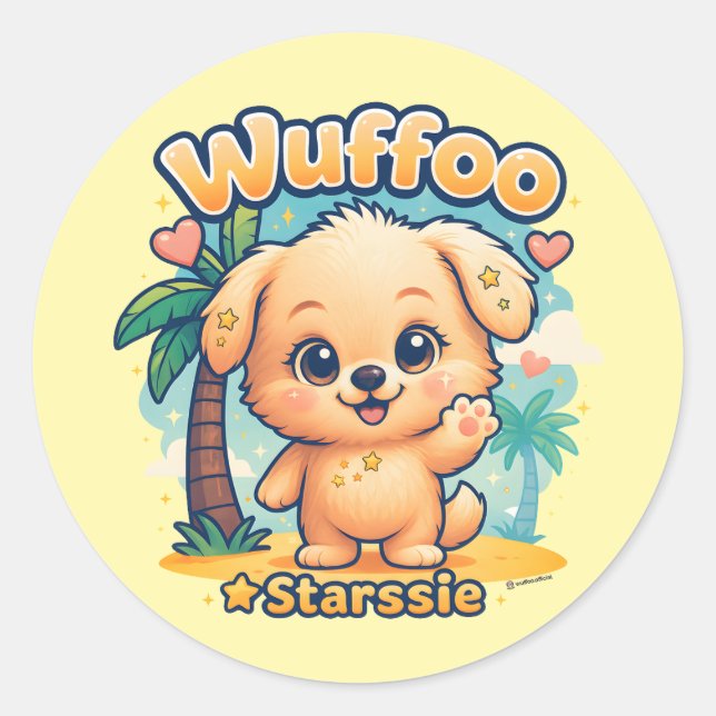 Adesivo Wuffoo Starssie Kawaii Puppy Tropical Island (Frente)