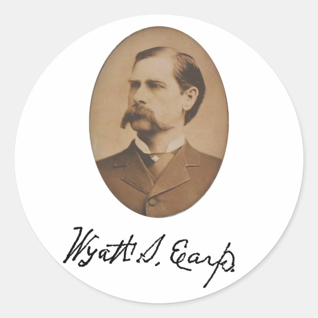 Adesivo Wyatt Earp Retrato e Assinatura (Frente)