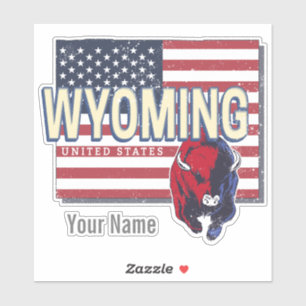 Adesivo Wyoming Estados Unidos - Retro State Map Vintage E