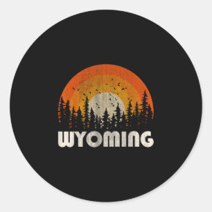 Adesivo Wyoming - natureza engraçada vintage caminhada 60s
