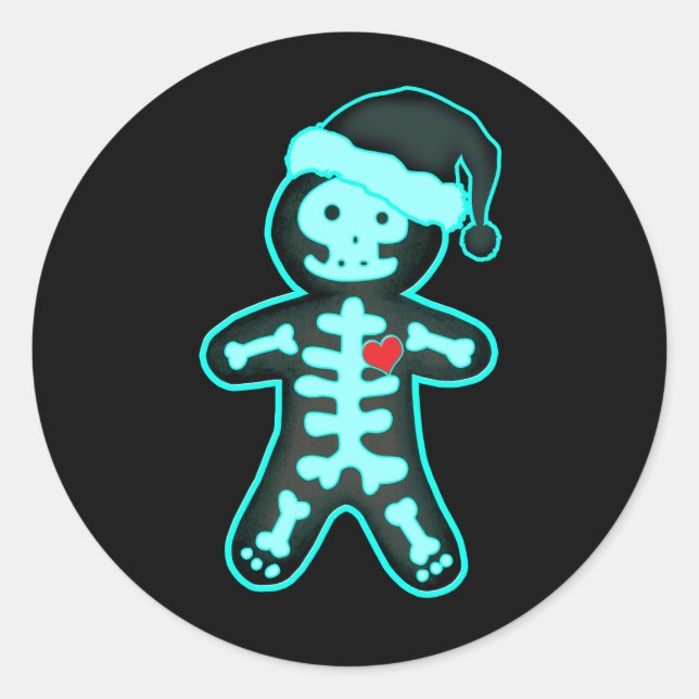 Adesivo X-Ray Gingerpão Homem Skeleton Enfermeira de Natal (Frente)